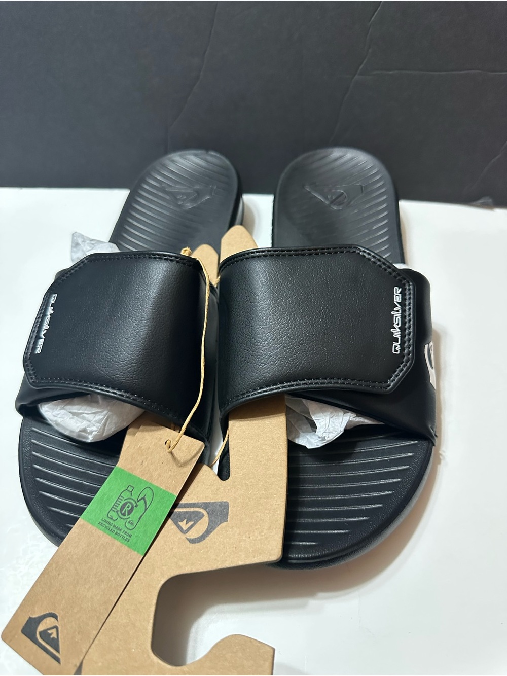 Quiksilver Black Adjustable Slide Sandals for Men